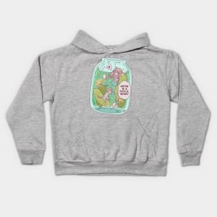 In a Pickle English Idiom funny Cartoon With A Cat Kids Hoodie